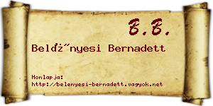 Belényesi Bernadett névjegykártya